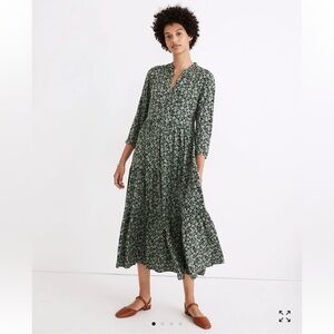 Madewell Button-Front Tiered Midi Dress in Fleur Field worn once!